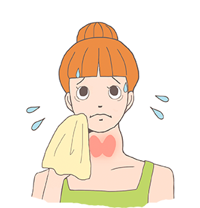 バセドウ病の女性イラスト
