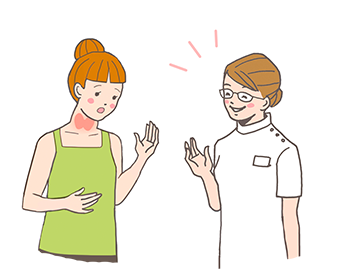 相談する女性のイラスト